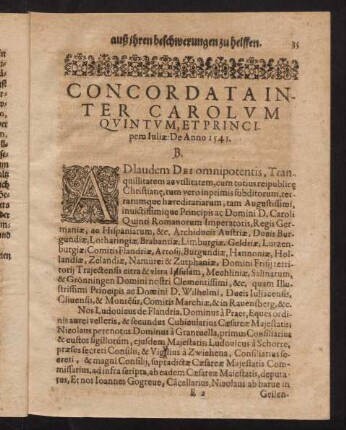 35-44, Concordata inter Carolum Quintum