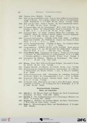 Numismatische Literatur (Nr. 2266-2333)