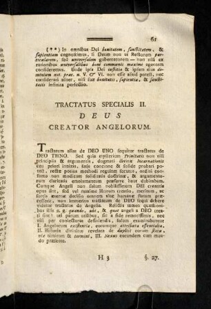 61-92, Tractatus Specialis II. Creator Angelorum. Tractatus Specialis III. Deus Creator Hominum. Tractatus Specialis IV. Deus Gratiarum Autor, Et Largitor.