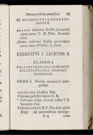 Classis I. - Classis VIII.