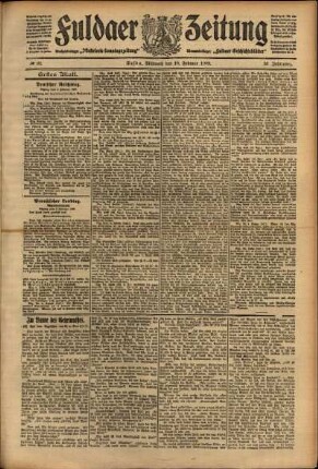Erste Ausgabe vom Mittwoch, den 10. Februar 1909.