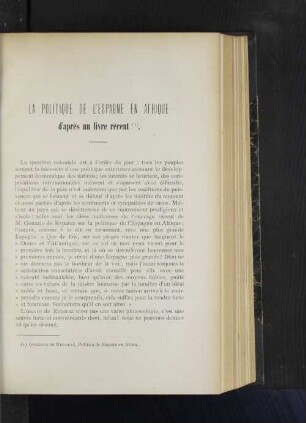 La politique de l´éspagne en Afrique