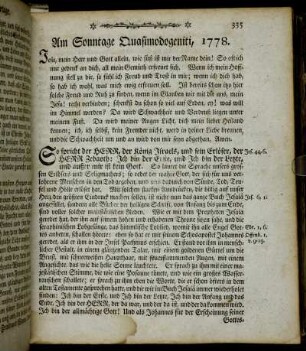 Am Sonntage Quasimodogeniti, 1778. - Am Sonntage Misericordias Domini, 1778.