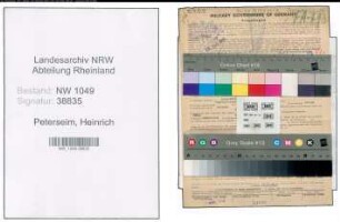 Entnazifizierung Heinrich Peterseim , geb. 10.12.1902 (Gastwirt)