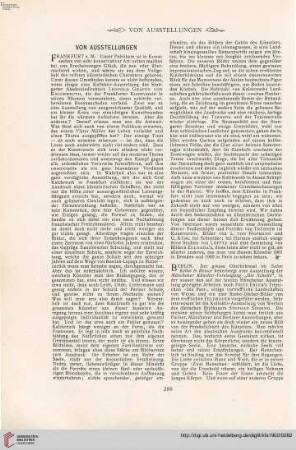 Von Ausstellungen und Sammlungen - Personal- u. Atelier-Nachrichten - Kunstlitteratur