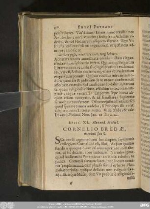 Epist. XL. Alexand. Statiell. Cornelio Bredae, maximè suo S.