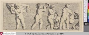 Frise van een Bachus Feest [Kinder mit Flöte, Horn, Trommel und Fahne]