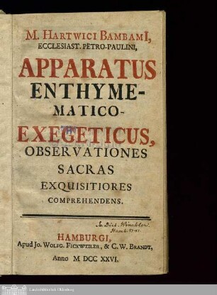 Pars 1: Observationes Sacras Exquisitiores Comprehendens