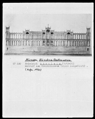 Entwurf zum Maximilianeum (nicht ausgeführt)