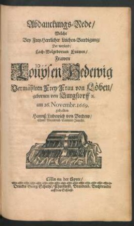 Frauen Frauen Louisen Hedwich von Borgstorffen FreyFrauen von Löben Leichenpredigt