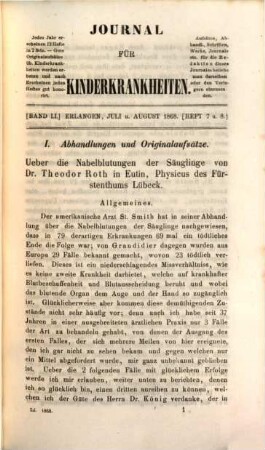 Journal für Kinderkrankheiten. 51. 1868