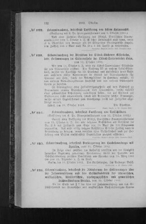 No. 126. Bekanntmachung, betreffend die Abänderung der Bestimmungen über die Zusammensetzung und den Geschäftsbetrieb der literarischen, musikalischen, künstlerischen, photographischen und gewerblichen Sachverständigen-Vereine, vom 25. Oktober 1882.