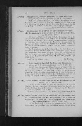 No. 126. Bekanntmachung, betreffend die Abänderung der Bestimmungen über die Zusammensetzung und den Geschäftsbetrieb der literarischen, musikalischen, künstlerischen, photographischen und gewerblichen Sachverständigen-Vereine, vom 25. Oktober 1882.