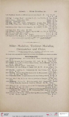 Militär-Medaillen, Verdienst-Medaillen, Ehrenzeichen und Orden (Nr.5134-5221)