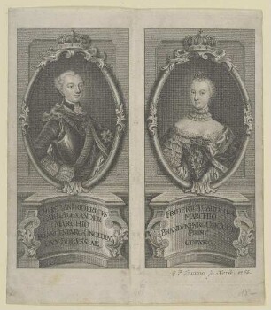 Doppelbildnis des Christian Fridericvs Carl Alexander und der Friderica Carolina von Brandenburg