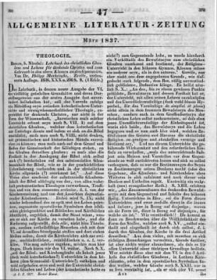 Marheineke, P. K.: Lehrbuch des christlichen Glaubens und Lebens. Berlin: Nicolai 1836