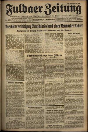 Erste Ausgabe vom Sonntag, den 08. September 1935.