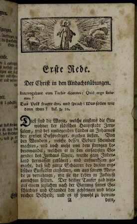 Erste Rede. Der Christ in den Andachtsübungen.