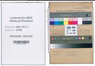 Entnazifizierung Heinrich Schneider , geb. 25.07.1905 ()