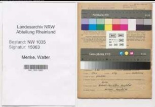 Entnazifizierung Walter Menke , geb. 08.05.1911 (Steiger)