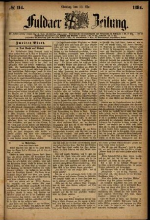 Ausgabe vom Montag, den 19. Mai 1884.