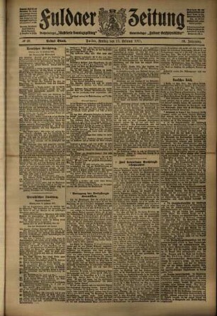 Erste Ausgabe vom Freitag, den 17. Februar 1911.