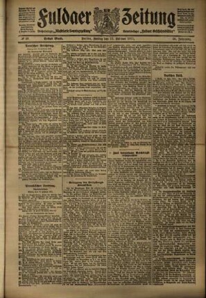 Erste Ausgabe vom Freitag, den 17. Februar 1911.
