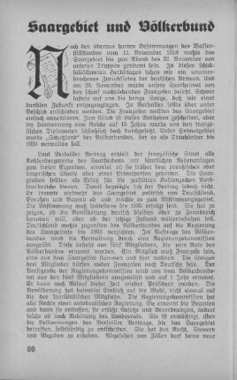 Saargebiet und Völkerbund.