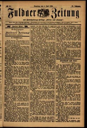 Zweite Ausgabe vom Samstag, den 04. Juli 1896.