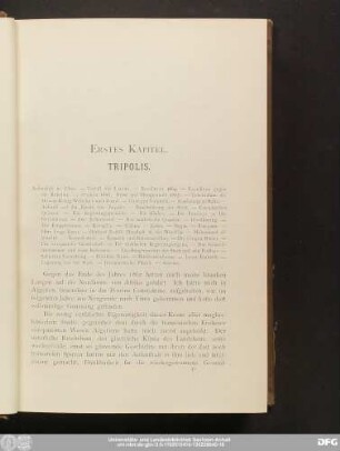 Erstes Kapitel. Tripolis.