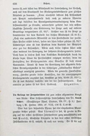 638-640 [Rezension] Richert, Camill, Die Anfänge der Irregularitäten