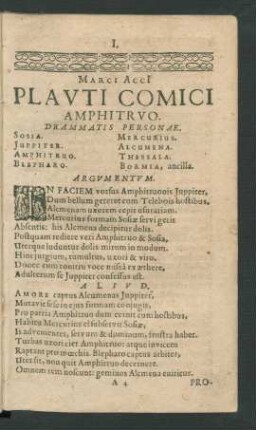 Plauti Comici Amphitruo.