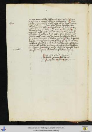 (53v) Angabe des Datums (1476) und des Ortes (Baden-Baden) der Niederschrift.