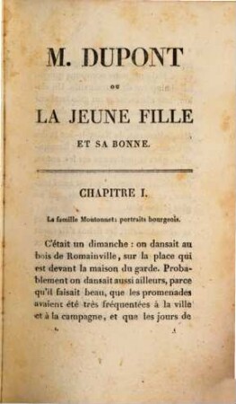 Oeuvres complètes de Ch. Paul de Kock. 19, M. Dupont ou la jeune fille et sa bonne ; t. 1