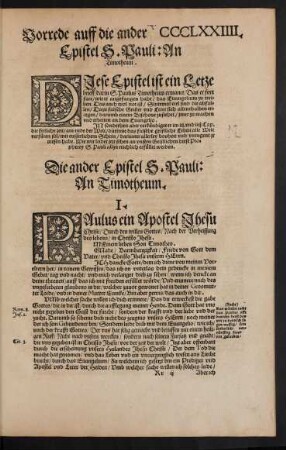 Vorrede auff die ander Epistel S. Pauli: An Thimotheum.