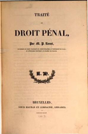 Traité de Droit Pénal