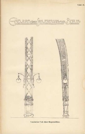 Tafel 21. Entwurf einer Schwebebahn fuer Berlin. Verzierter Fuß einer Bogenstütze