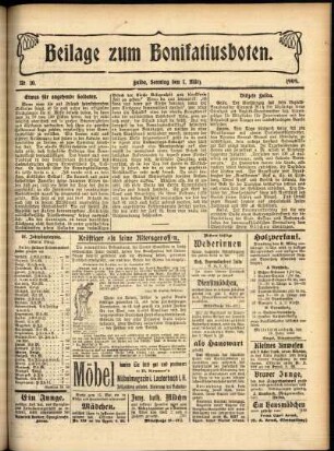 Zweite Ausgabe vom Sonntag, den 07. März 1909.