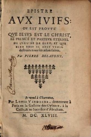 Epistres aux Juifs
