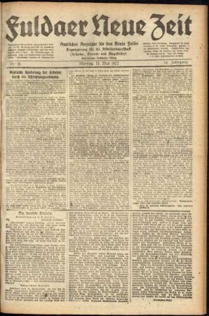 Ausgabe vom Montag, den 15. Mai 1922.
