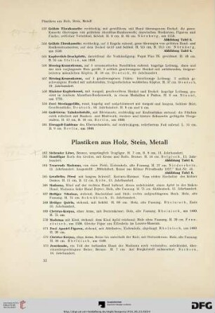 Plastiken aus Holz, Stein, Metall (Nr. 562-594)
