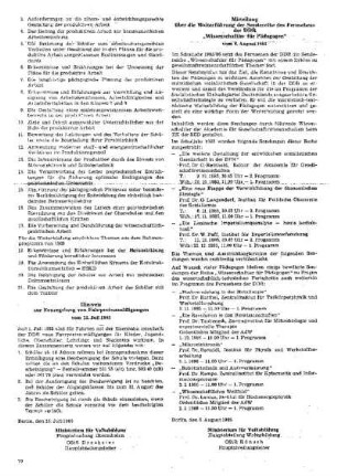 Mitteilung über die Weiterführung der Sendereihe des Fernsehens der DDR "Wissenschaftler für Pädagogen" : vom 8. August 1985