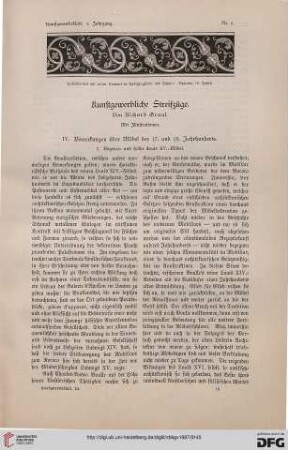 Kunstgewerbliche Streifzüge, [4,3]: Bemerkungen über Möbel des 17. und 18. Jahrhunderts