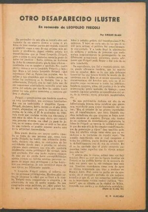 Otro desaparecido ilustre : En recuerdo de Leopoldo Fregoli