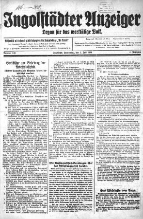 Ingolstädter Anzeiger : Ingolstädter Volksblatt ; Freie Presse. 4, 2. 1926