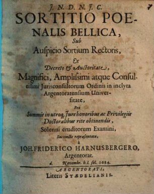 Sortitio Poenalis Bellica