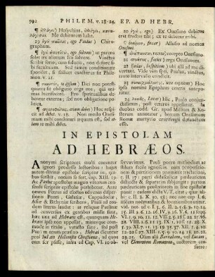 In Epistolam Ad Hebraeos