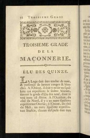 38-56, Troisieme Grade De La Maçonnerie.