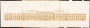 Preußisches Parlament, Berlin Schinkelwettbewerb 1868: Aufriss Straßenansicht Charlottenstraße; Maßstabsleiste