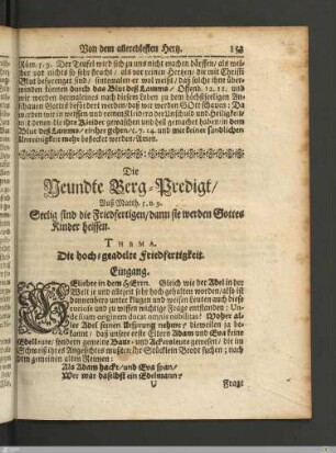 Die Neundte Berg-Predigt.
